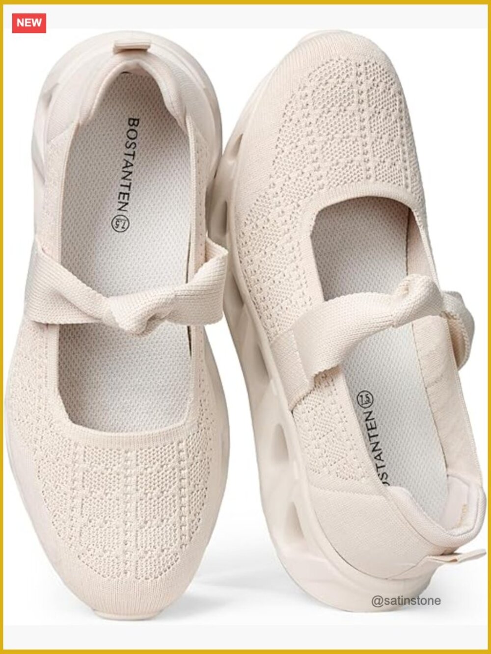 Lightweight Breathable Slip On Mary Jane Sneakers Wide Toe Box Cushioned Sole